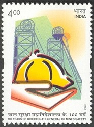 Colnect-540-421-100-years-of-Directorate-General-of-Mines-Safety.jpg