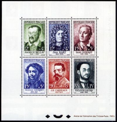Colnect-778-076-J-de-Bellay-Jean-Bart-DDiderot-GCourbet-JBCarpeaux-Toul.jpg