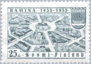Colnect-159-245-Hamina-Fredrikshamm-from-the-Air-Coat-of-Arms.jpg