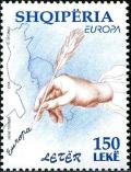 Colnect-5929-154-Hand-holding-quill-pen-map-of-Albania-and-Adriatic-region.jpg