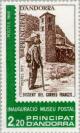 Colnect-142-055-French-postman-in-front-of-St-Joan-de-Caselles.jpg