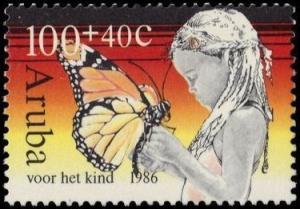 Colnect-884-684-Girl-with-butterfly-Papilio-thersites.jpg