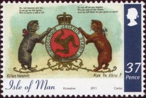Colnect-2605-154-Manx-Cats-Felis-silvestris-catus-holding-Coat-Of-Arms.jpg