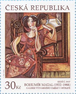 Colnect-2987-903-Sitting-by-Bohum-iacute-r-Matal-1957.jpg